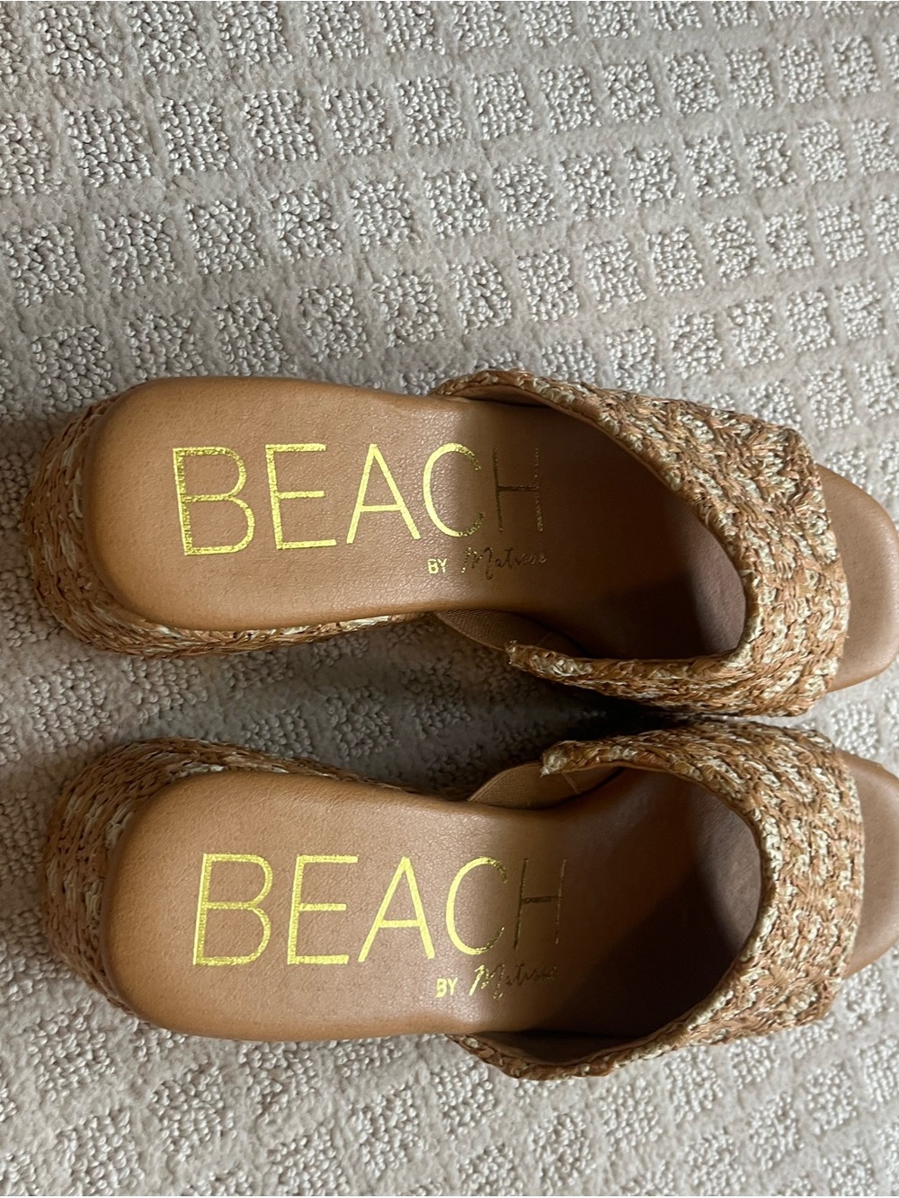 Beach Tan Woven Slide Sandals